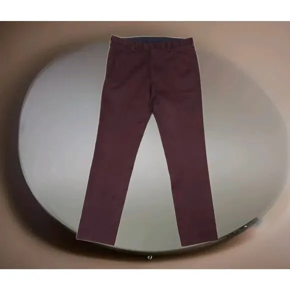 Paul Smith Mens Chinos Heavy Burgundy Cotton Pants Size 32